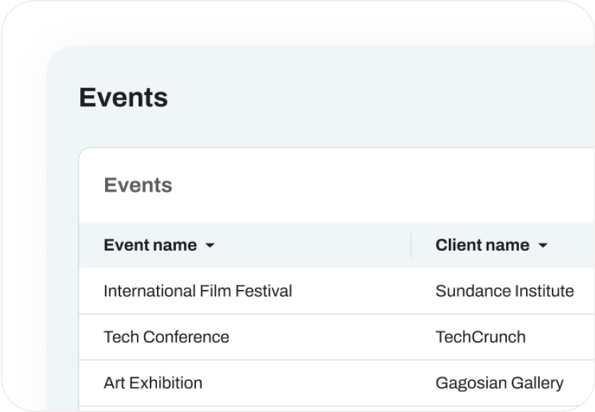 Events and clients