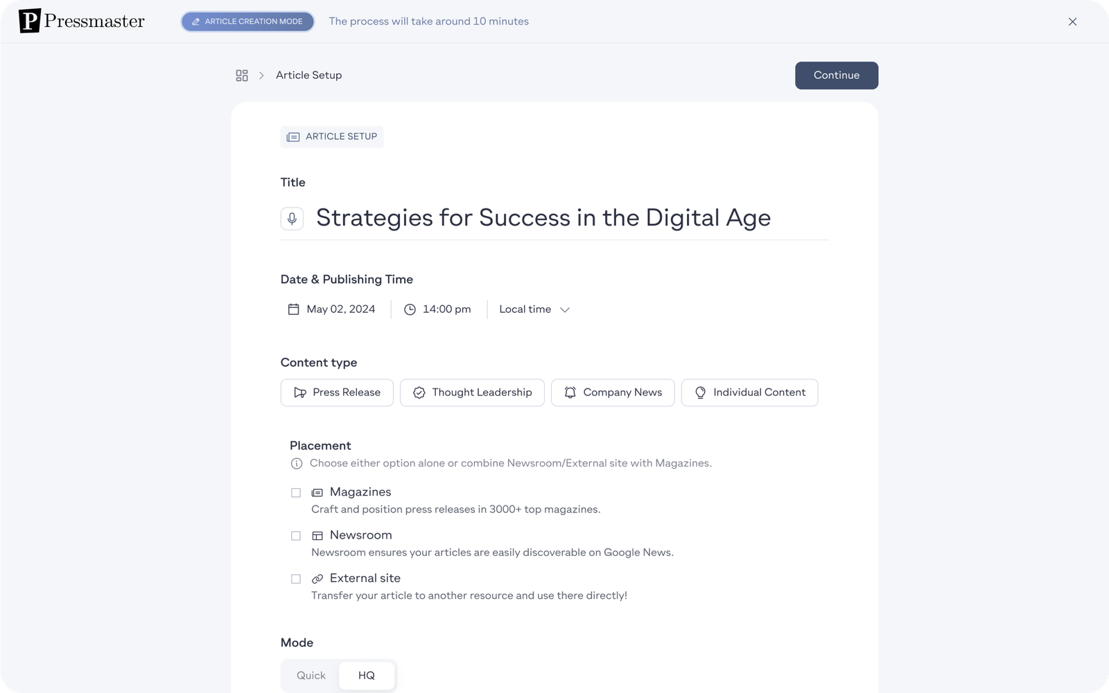 How to publish article?