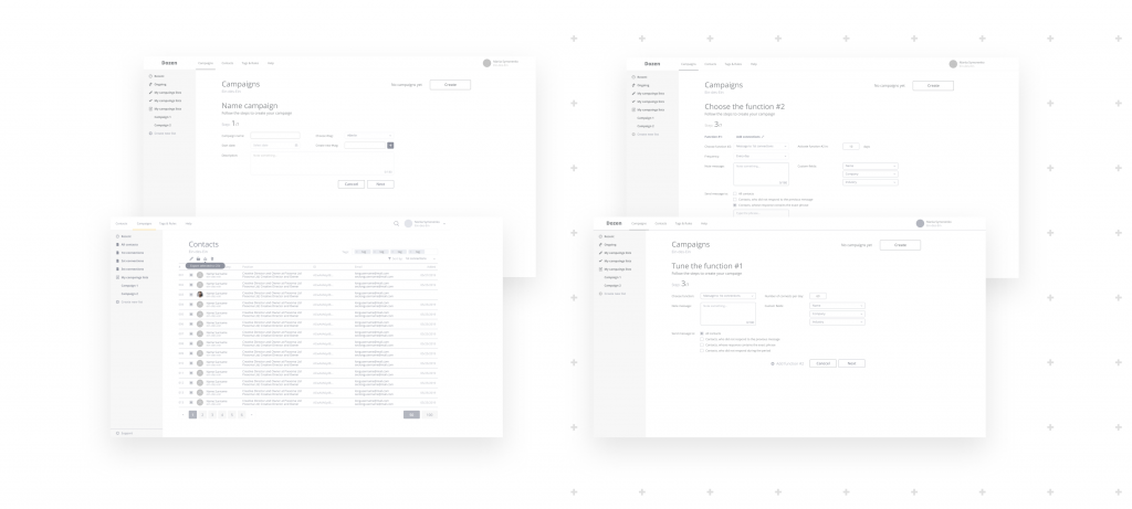 wireframes for app development