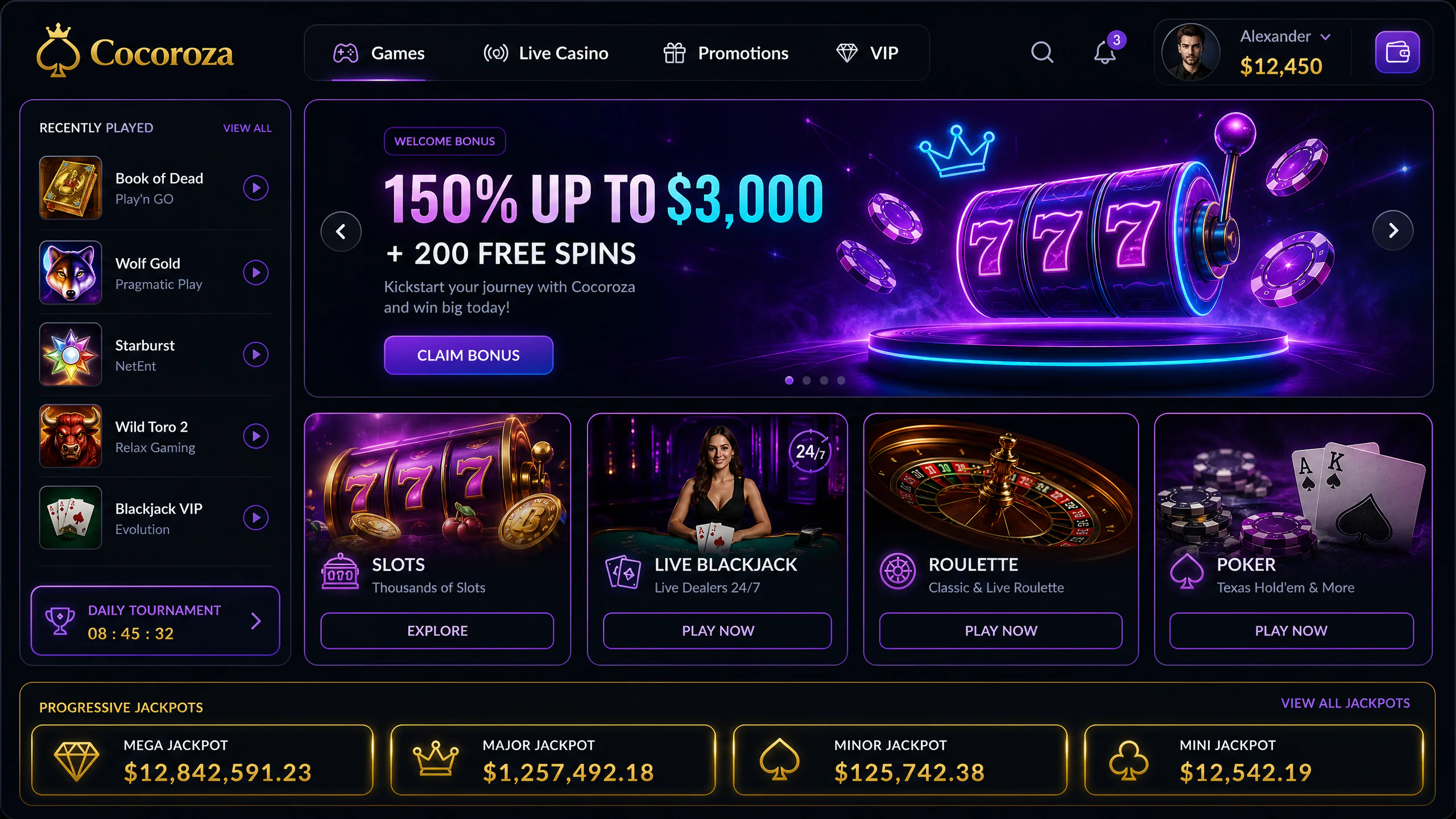 Cocoroza Web UI - Main Lobby