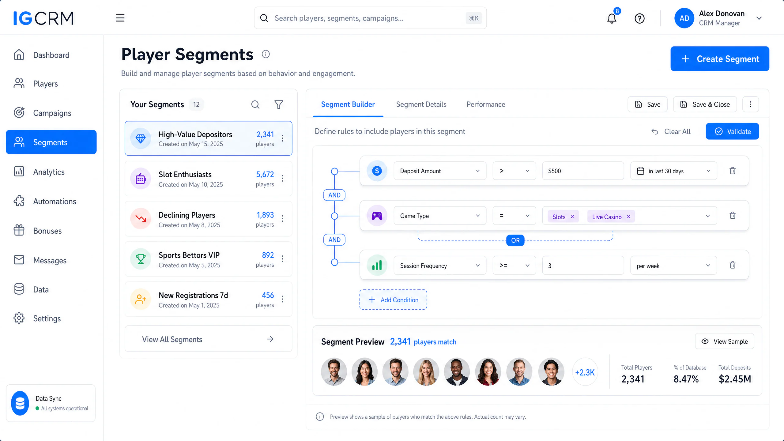 IGCRM Behavior-Based Segmentation Builder