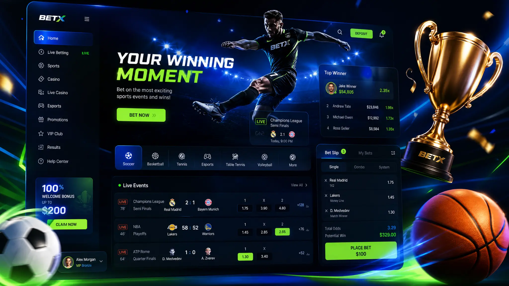 BetX Desktop Homepage with Live Events